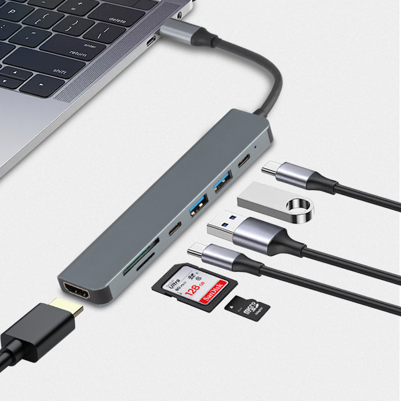 Typec7-In-1 Docking Station Multi-Functional Mobile Phone Computer Game Console USB Hub 7-in-1 Expansion Dock