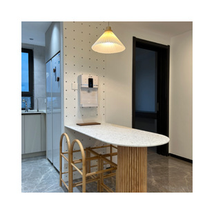 Terrazzo marble artificial stone wall surface countertop table table bar restaurant bar source factory straight hair
