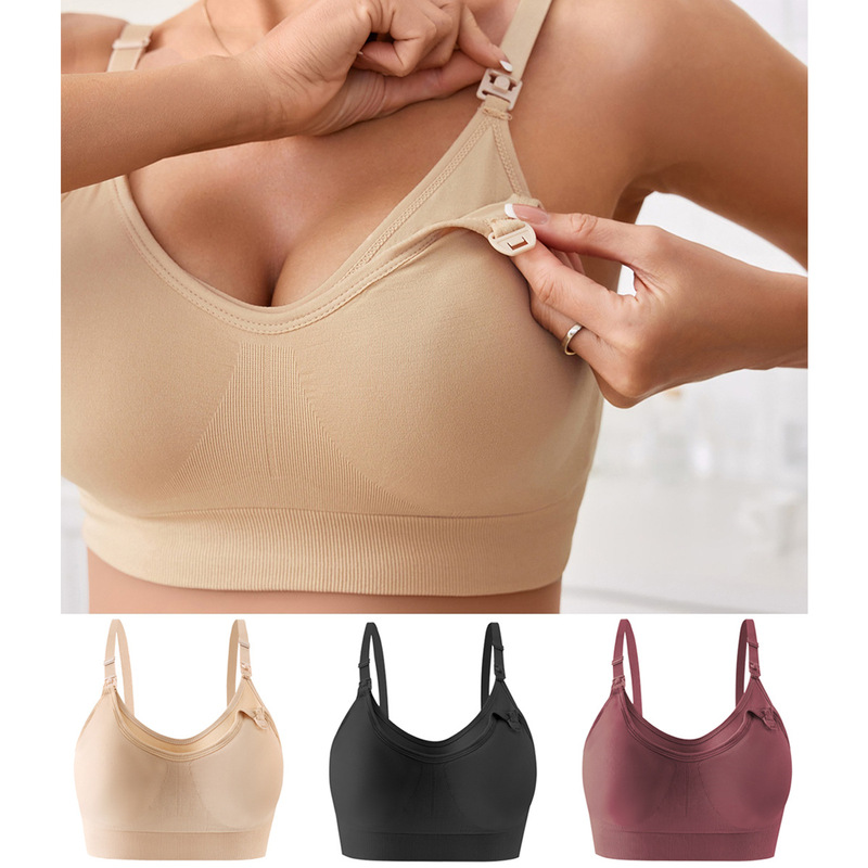 Wholesale export pregnant women nursing bra sexy open button feeding underwear nylon seamless comfortable bra Wholesale export pregnant women nursing bra sexy open button feeding underwear nylon seamless comfortable bra