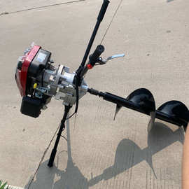 鲁源工小型地钻打洞机 园林植树钻孔机图片 汽油手提式挖坑机参数