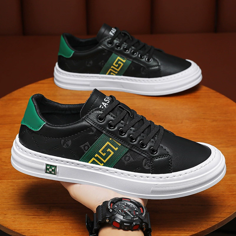 White shoes, trend white casual footwear English style, universal fashionable sneakers, 2023, autumn, trend of season, Korean style