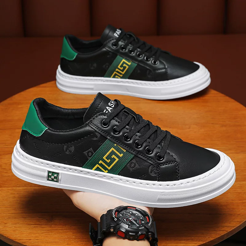 White shoes, trend white casual footwear English style, universal fashionable sneakers, 2023, autumn, trend of season, Korean style