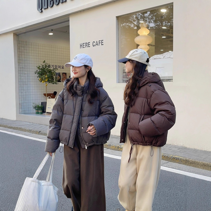 高韩系连帽加厚保暖白鸭绒羽绒服外套女冬季新款韩版宽松气质百搭|undefined