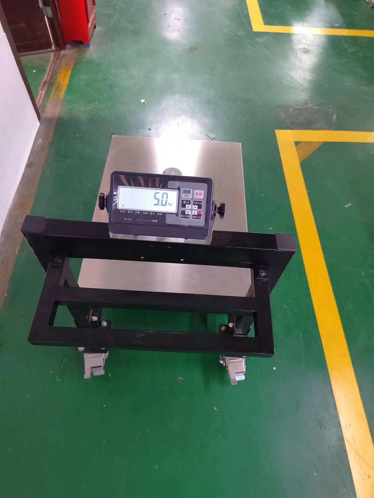 拖车秤 手扶 电子磅 带轮子电子秤 移动式电子磅秤600kg