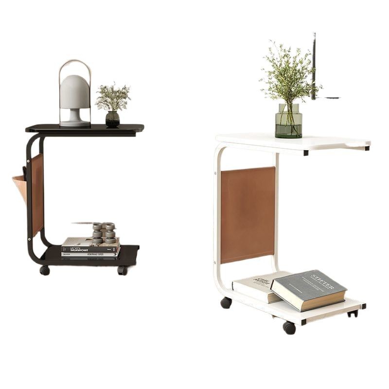 Mesa lateral pequeña mesa de té móvil sofá de sala de estar esquina pocas poleas mini mesa de té simple dormitorio mesa lateral