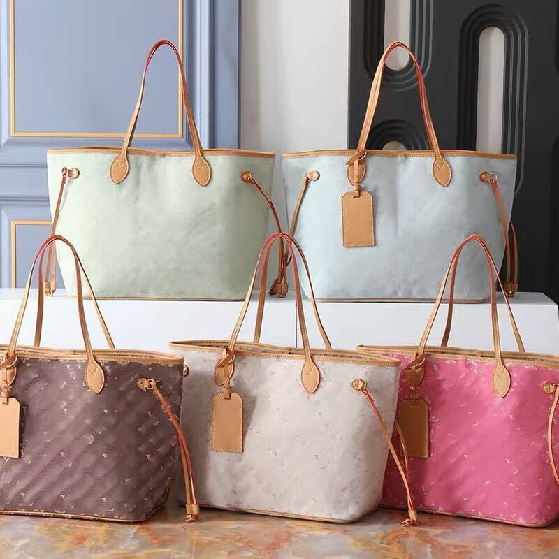 Neverfull Monogram Tote Bag Single Shoulder Handbag Genuine Leather Underarm Tote Women's Bag Light Luxury Large Capacity Neverfull Monogram Tote Bag Single Shoulder Handbag Genuine Leather Underarm Tote Women's Bag Light Luxury Large Capacity