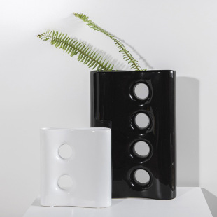 Porous Curved Corner Ceramic Vase Flower Ornaments Modern Minimalist Home Living Room Model Room Hotel Accessories Tv Cabinet