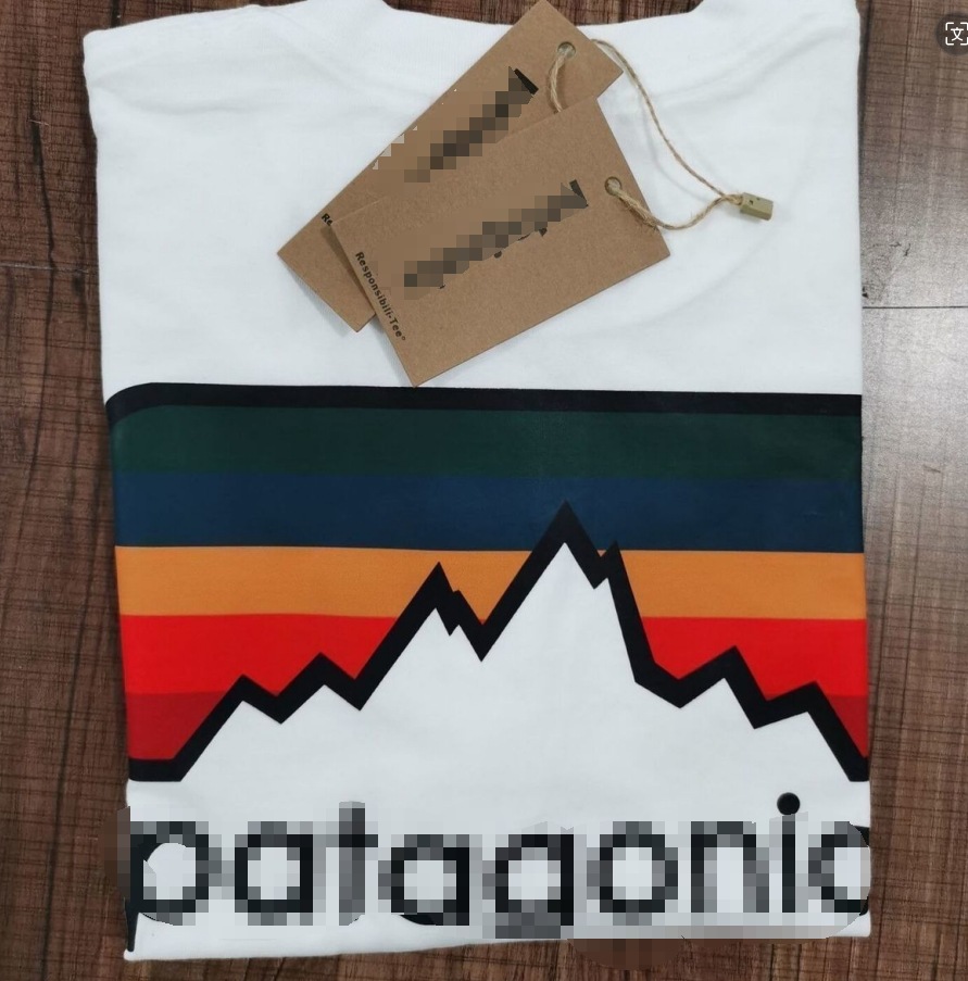 Estilo americano Patagonia al aire libre montaña serie hombres y mujeres del mismo estilo popular verano Camiseta de manga corta