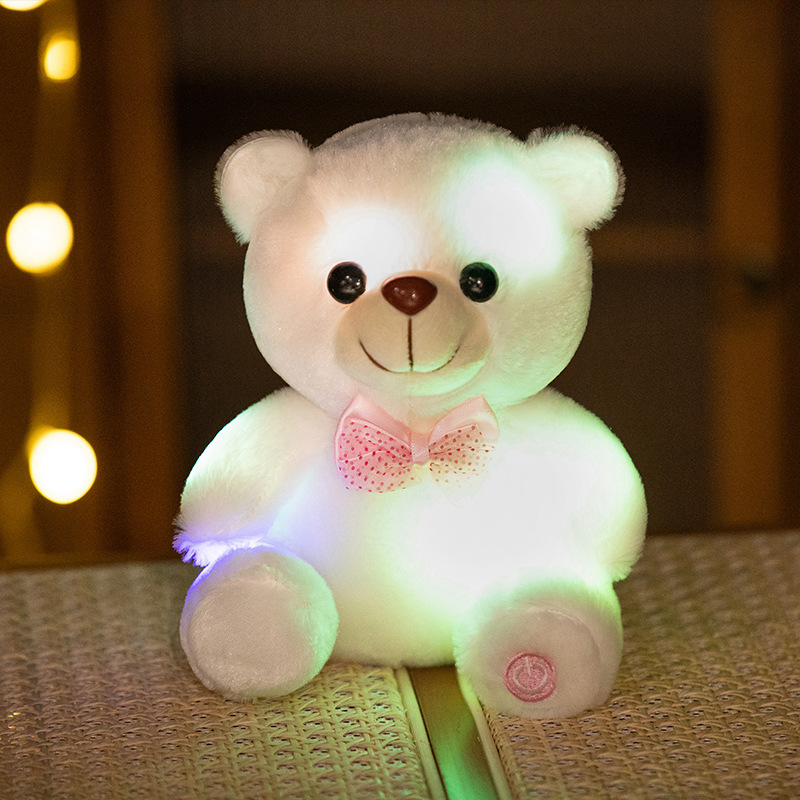 Lindo colorido luminoso animal oso de peluche unicornio muñeca de peluche de juguete delfín alpaca muñeca títere muñeca