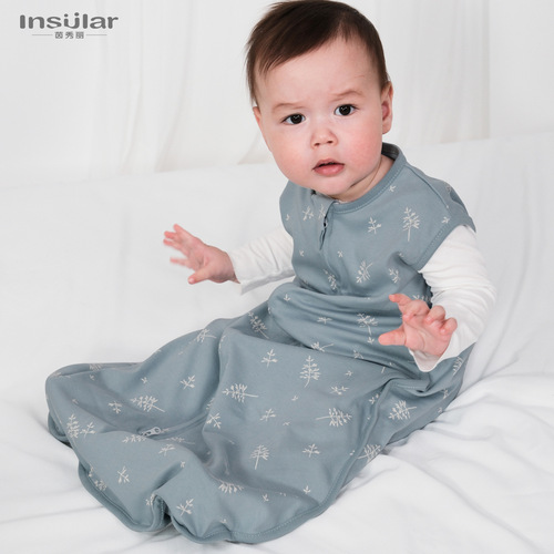 新生儿全棉睡袋批发宝宝无袖睡袋精梳棉0-18个月婴儿无袖印花睡袋