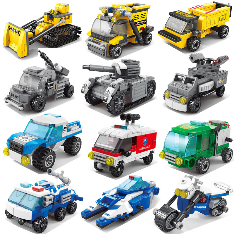Lego compatible con camiones Lego automóviles robot deformación de partículas pequeñas niños puzzle ensamblaje al por mayor