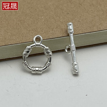 925银OT扣圆形扣连接扣手工编织连接扣头DIY项链手链连接配件材料