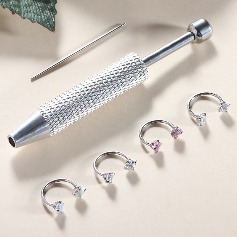 3mm Round Zircon Nose Ring G23 Titanium Nose Stud 0.8mm Fine Rod Body Piercing Jewelry detail image 10