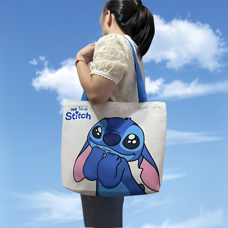 Large Shopping Bag Canvas Bag Melody Big-Eared Dog Kuromi Digital Printing Shoulder Bag Handbag Storage