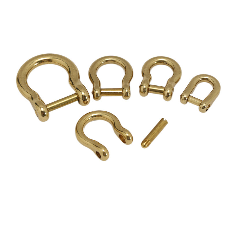 Japanese Version of Creative Brass Horseshoe Buckle Slotted Detachable Luggage Leather Goods DIY Accessories Pure Copper Car Keychain