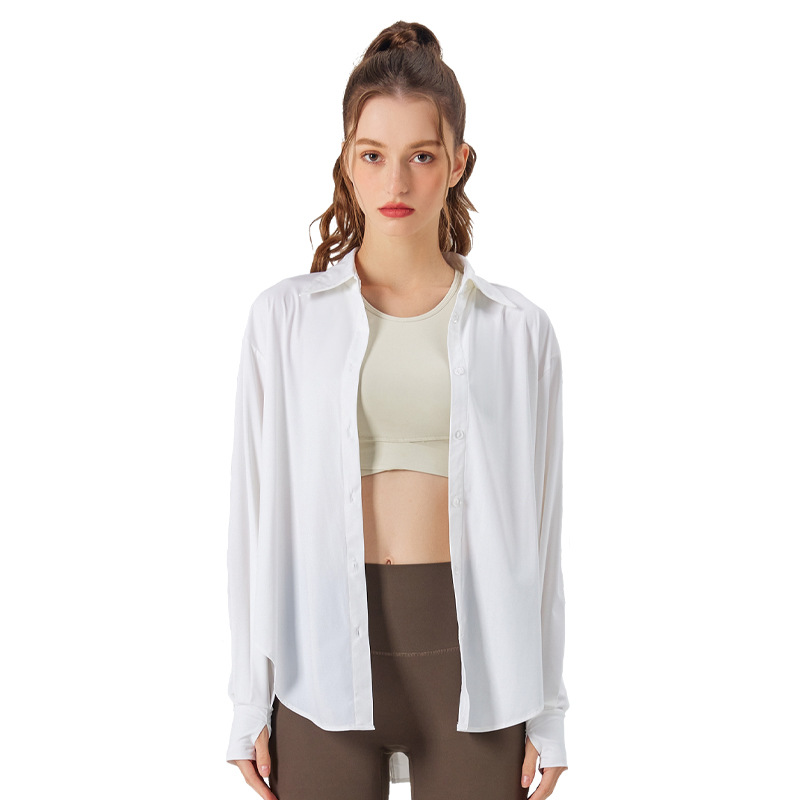 Chaqueta de camisa de protección solar de hilo original hecha a medida