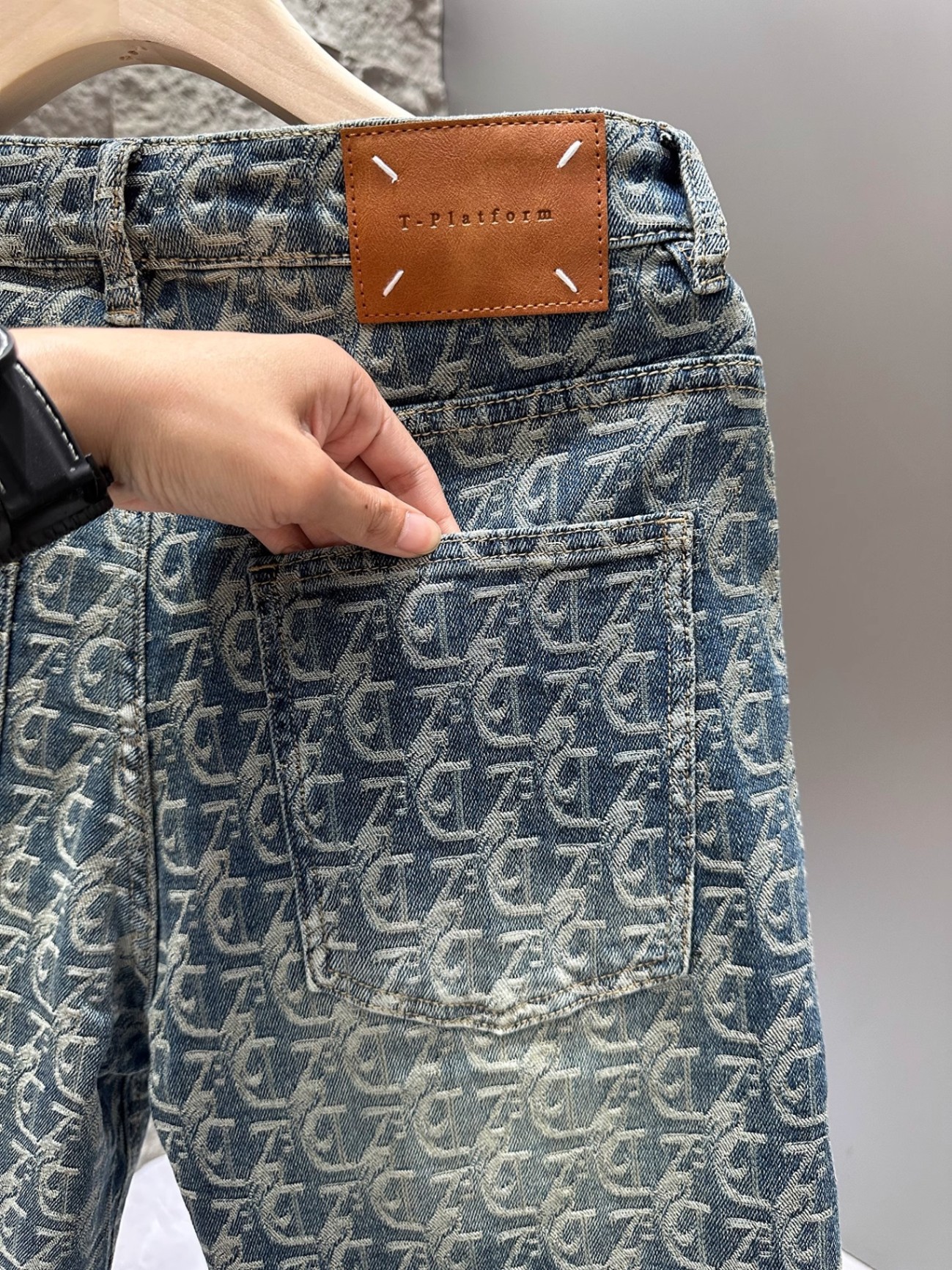 Men's Retro Jacquard Denim Shorts Summer Design Washed Five Point High Street Cool Stylish Athletic Pants_mkmklike.com