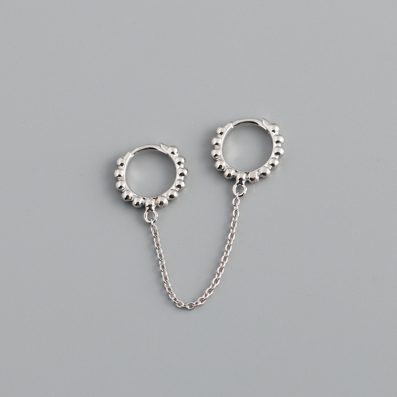 Moda Ronda Plata Esterlina Enchapado Aretes 1 Pieza display picture 6