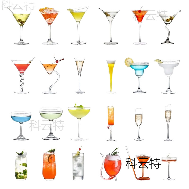 Taza de cóctel de vidrio creativo combinación de personalidad de taza Martini taza red taza de pie alto taza conjunto de taza de champán