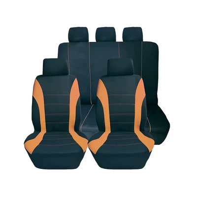 Fabric Seat Cushion, Full-Cover Seat – Universal seat cover - orange-2-piece-set-front-single-seat