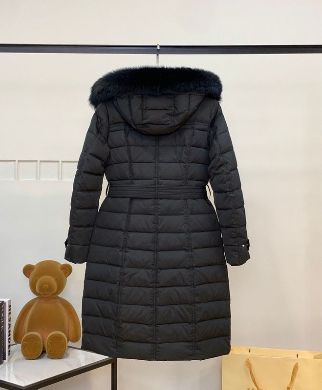 2025bb秋冬新款狐狸毛领白鹅绒羽绒服女中长款修身保暖外套|undefined