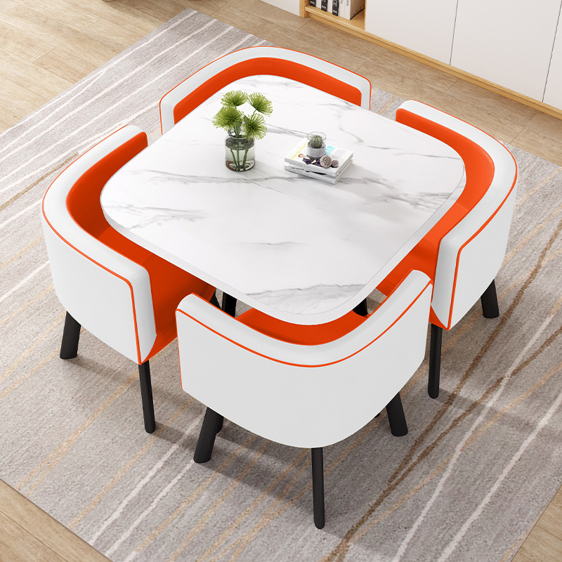 White stone root + orange and white two-color leather + black creel