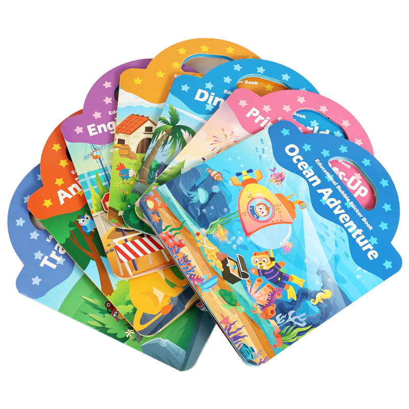 Transfronterizos portátiles gelatina silenciosa libro de pegatinas de burbujas de educación temprana para niños juguetes de rompecabezas inteligentes image 5