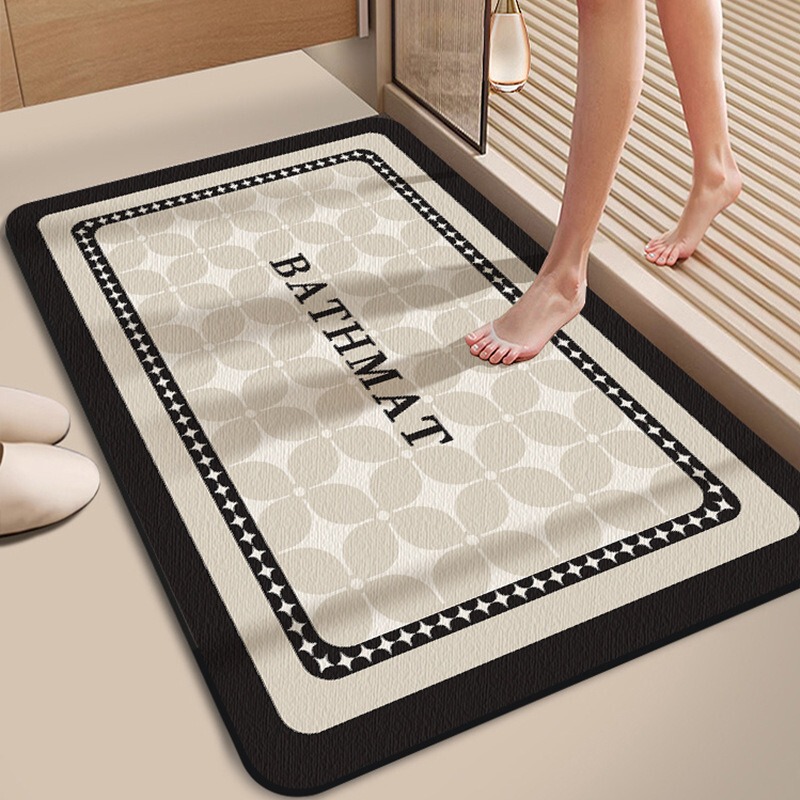 ラベルを貼り付けることができ、モダンでシンプルでハイエンドの珪藻泥フロアマット、家庭用玄関の汚れ防止滑り止めドアマット、浴室の吸収性マット|undefined