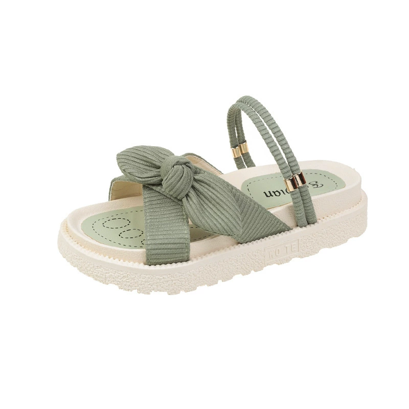 Сланцы на пляже Slide Sandals, платформа с бантом, женские летние пляжные сабо, размеры 35–40