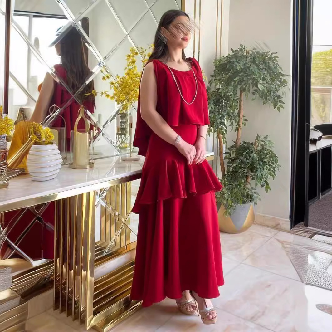 2023 spring and summer cross-border foreign trade women's clothing independent station ebay sexy lace multi-layer sleeveless ball gown dress