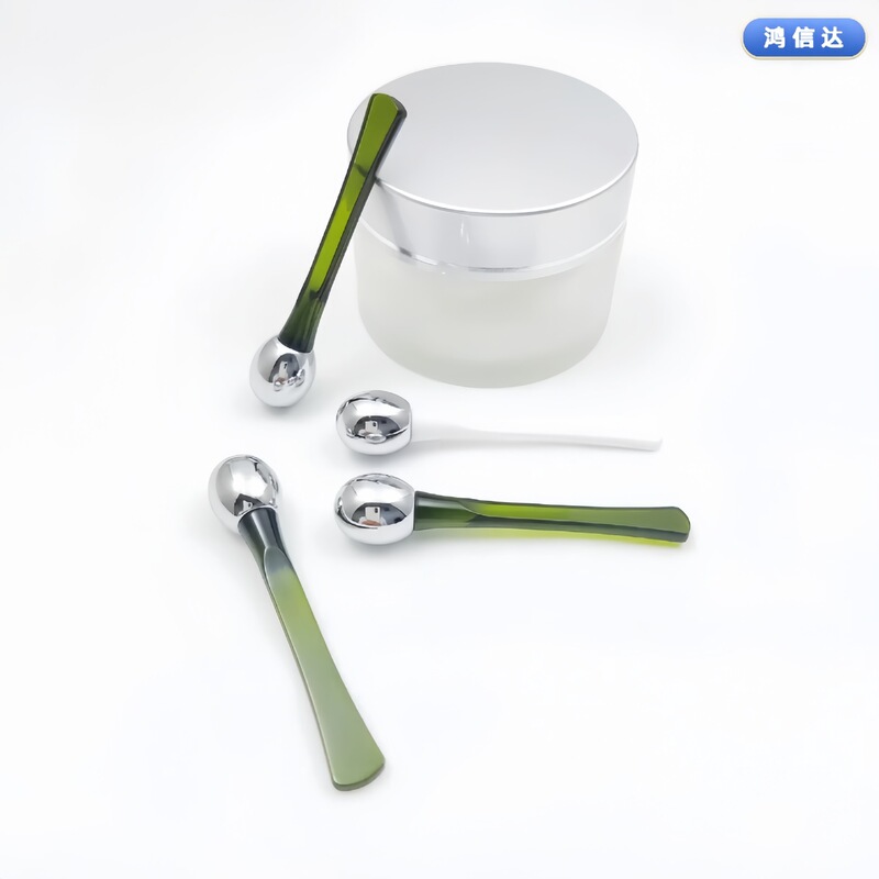現物金属丸珠アイクリーム棒目周マッサージ美容クリーム塗布棒プラスチック墨緑クリーム導入スプーン|undefined