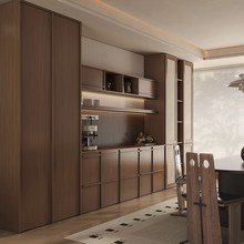 全屋定制衣柜家用柜子折叠柜复古风欧松板骨骼线烤漆房间整体柜门