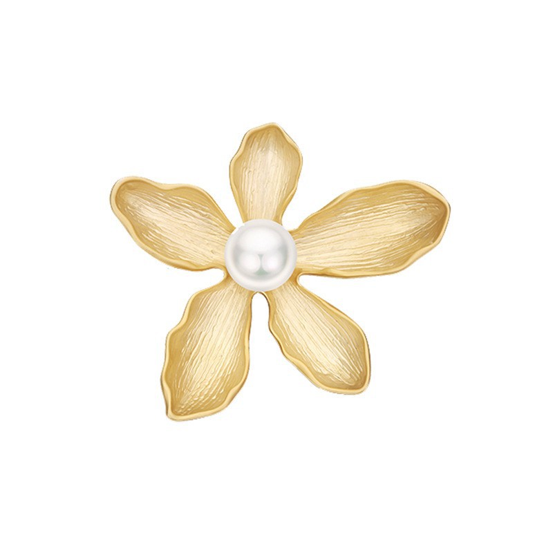 11g Weight Retro Pin Flower Alloy Plating Inlay Pearl Women's Brooches