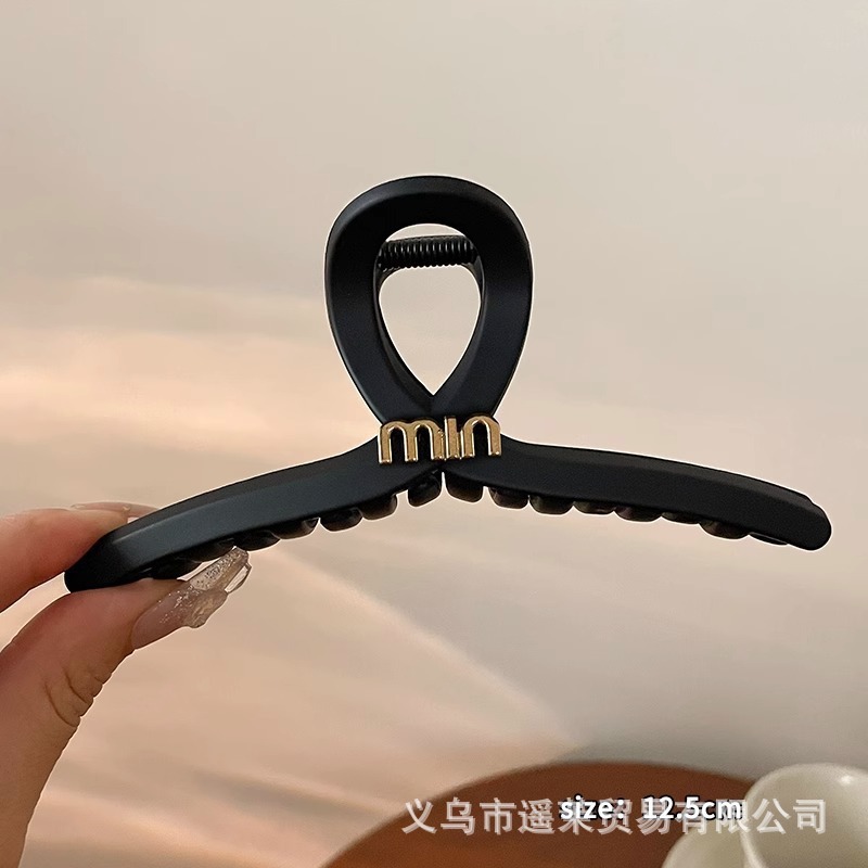 咖色磨砂抓夹女2025年新款发夹后脑勺大号发量多鲨鱼夹子发卡头饰|undefined