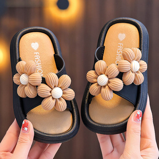 Summer Girls' Sandals and Slippers Non-slip Soft Bottom Outer Wear Fashion Parent-child Petals Big Girl Princess Beach Sandals