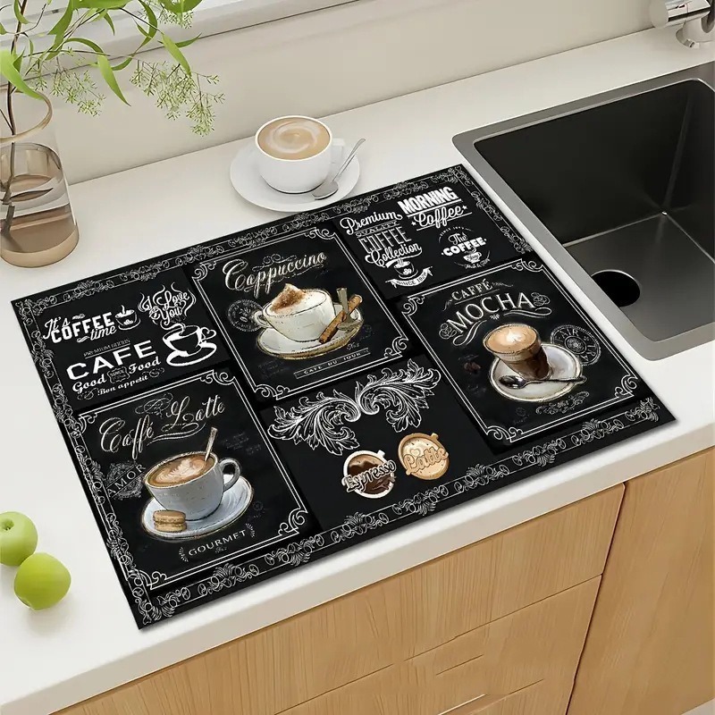 国境を越えた珪藻泥キッチンテーブルの水切りマット汚れに強いコーヒーマシンマット食器皿テーブルマットテーブルの吸水マット|undefined