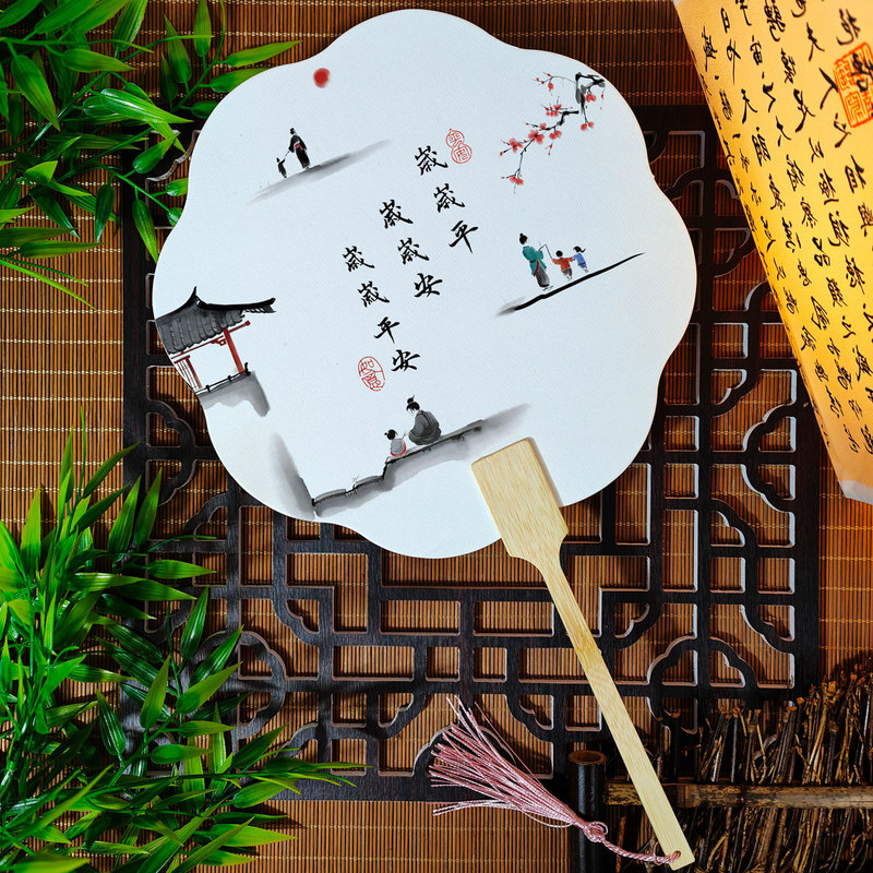 宣紙団扇環境保護カード扇風機来図制作印刷観光スポット会社活動広告扇風機卸売り|undefined