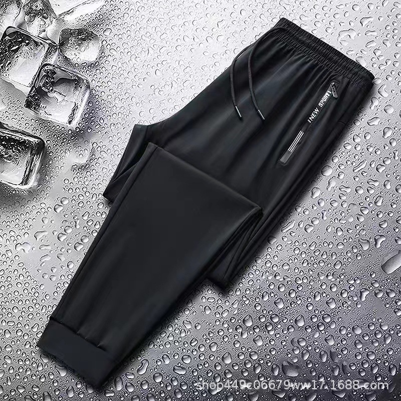 Pantalones Deportivos Largos de Seda de Hielo para Hombre, Nailon, Licra image 4