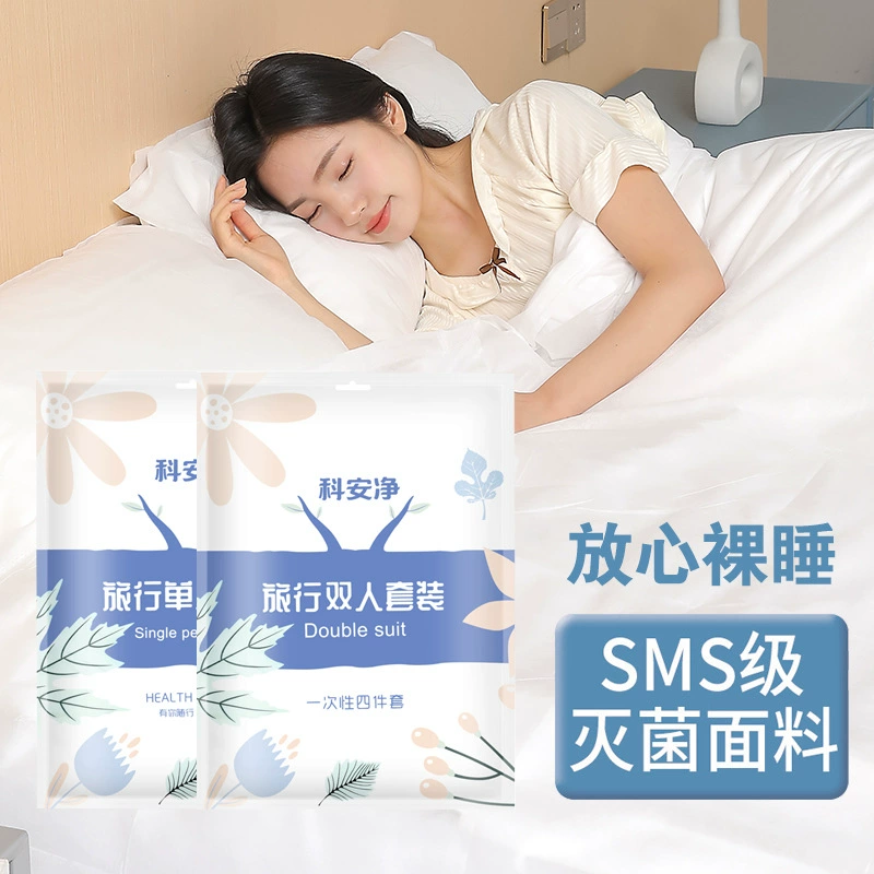  disposable set, sheet, duvet cover, pillowcase for hotel, 4 piece set, wholesale