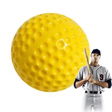 12寸黄色实心PU凹洞球，纯PU凹洞球机器训练球，12寸棒球球芯
