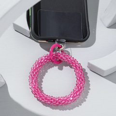 外貿貨源ins小眾玻璃米珠編織手機鏈女士糖果色手機掛飾掛鏈批發