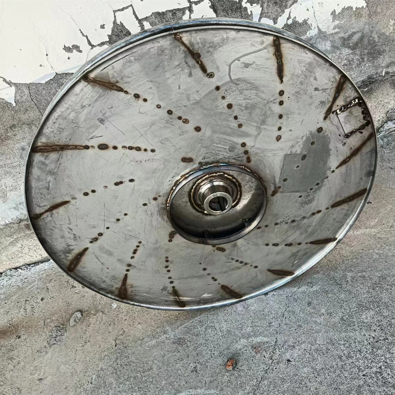 不锈钢材质翻边叶轮AZY10-600-2.2汽轮机轴封抽风机专用叶轮