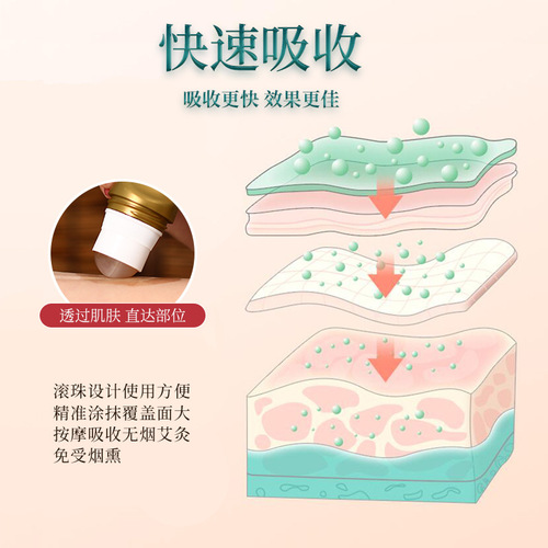 Moxibustion liquid mugwort essential oil aromatherapy roll-on bone penetrating liquid technology heating manufacturer wholesale joint massage mugwort liquid