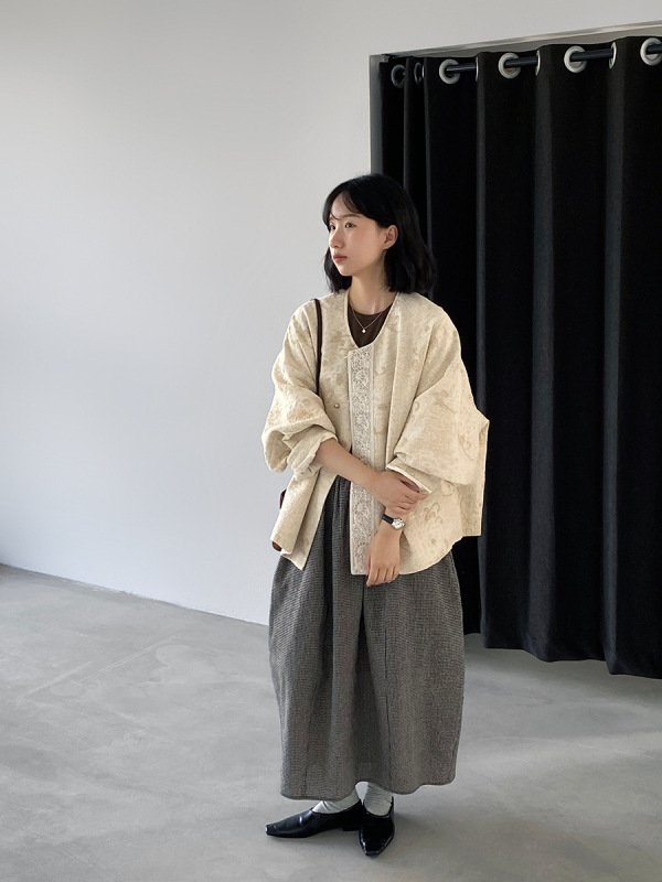 江左 山茶花国风重工提花新中式外套女秋新款高级感禅意上衣 1622|undefined