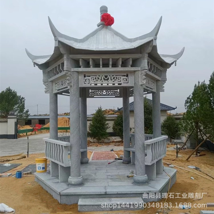 石雕亭子 大理石亭子户外凉亭庭院景区摆件花岗岩石亭子厂家