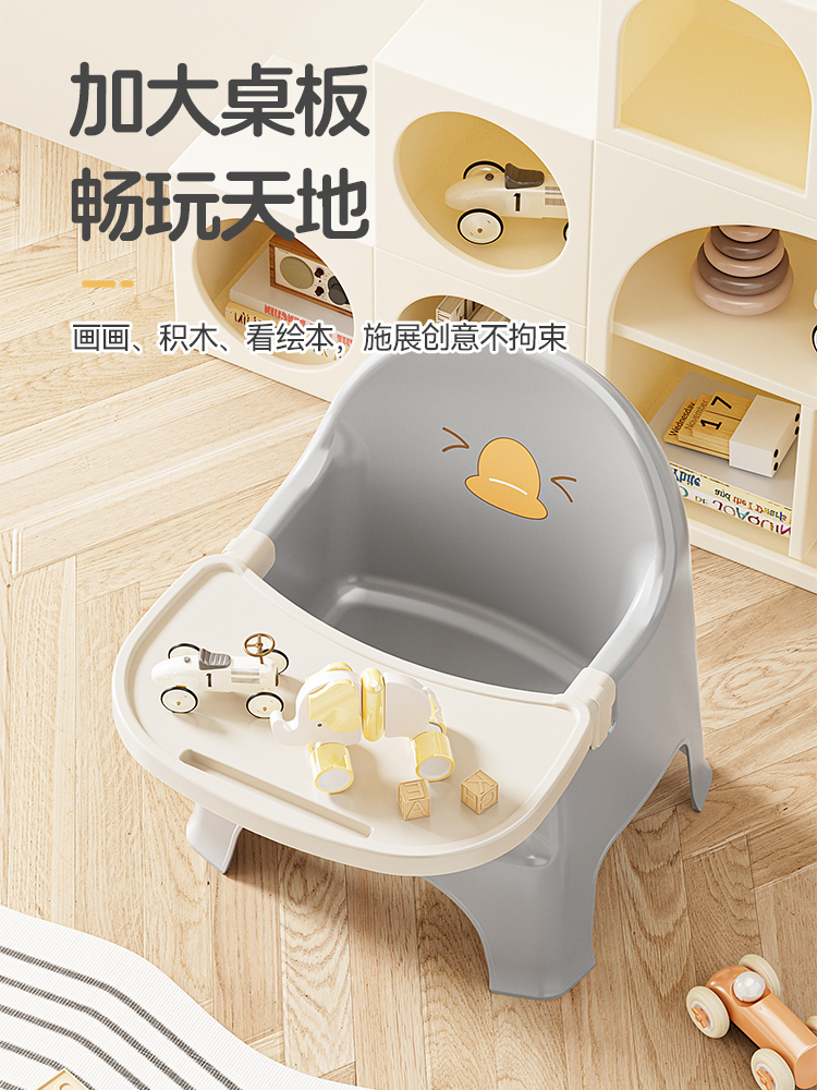 ♔ Baby Dining Chair, Infant Home-Use Learning-To-Sit Chair, Backrest Seat, Growth Chair, Children's Dining Table Chair, Plastic Low Stool