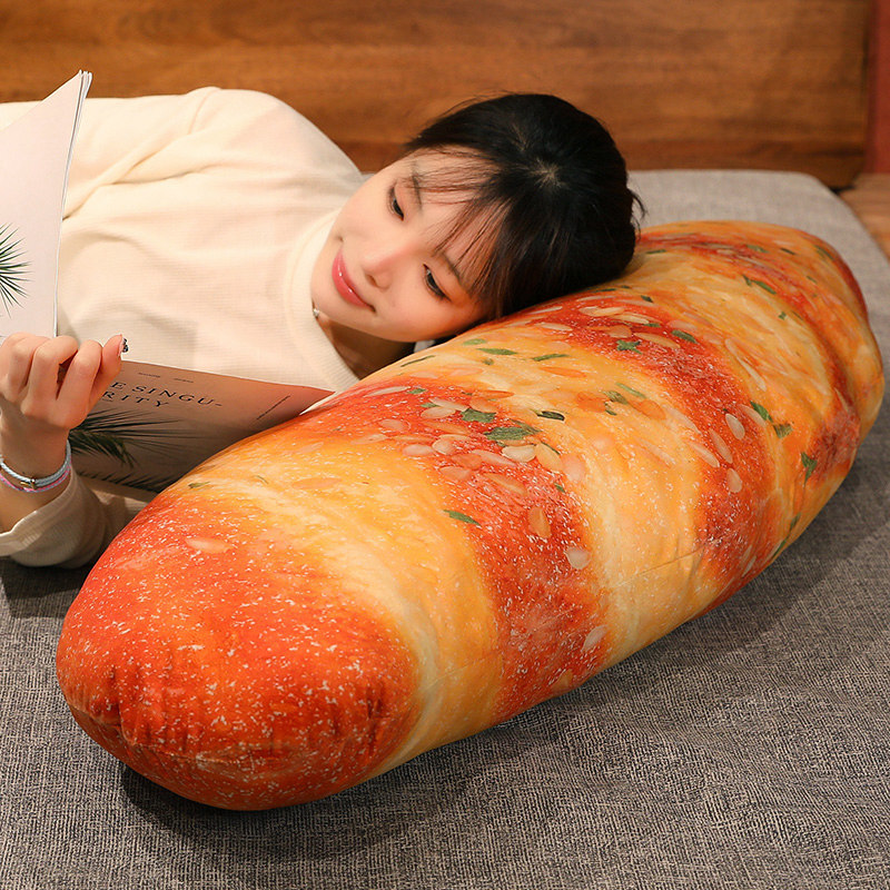 Almohada de Peluche con Forma de Pan Terciopelo Cristal Súper Suave para Dormir y Regalos image 5