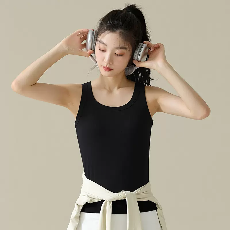 方领背心女夏莫代尔外穿美式小吊带内搭美背无袖螺纹打底背心女夏