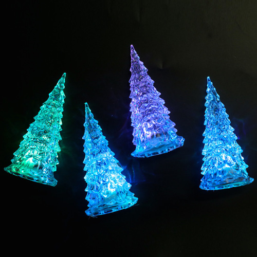 Christmas best-selling glowing acrylic Christmas tree LED colorful crystal flashing night light children's toy gift
