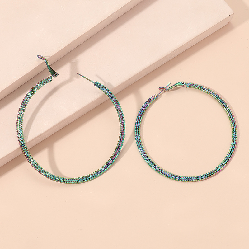 Creative Big Circle Color Simple Earrings display picture 2